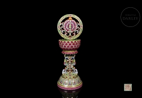 Ritual object “Falun” with pink glazes, marked Daoguang