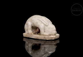 Glazed ceramic paperweight ‘Hare’, Tang style