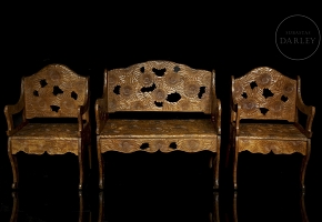 Tresillo de estilo Japonesismo para Liberty & Co., circa 1900–1910