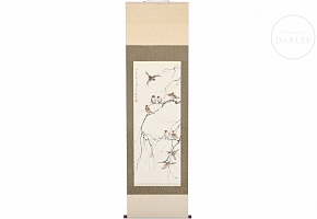 Chinese painting ‘Sparrows on Branches’, signed by Xu Beihong