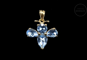 Colgante en oro amarillo de 18k con topacios