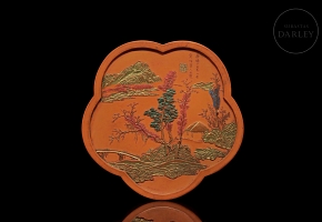 Pieza de tinta de cinabrio, dinastía Qing