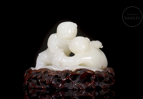White jade figure ‘Children Playing’, Qing dynasty