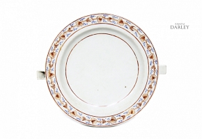 Porcelain tray with two handles, 20th century