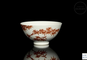 Glazed porcelain cup ‘Bamboo’, marked Yongzheng