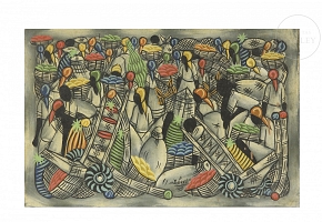Latin American Naïf School (20th century) “ Market”