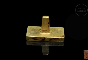 Pequeño sello de bronce dorado, dinastía Qing