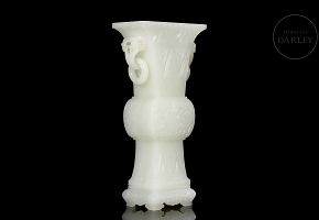 Jarrón de jade blanco de Hetian 