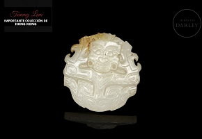 Placa de jade blanco tallado