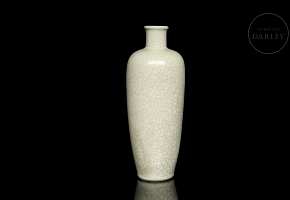 Jarrón de gres celadón craquelado