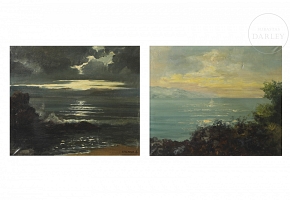 Etienne S. (20th century) “Pair of Seascapes”
