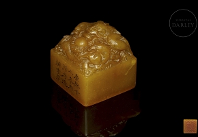 “龙与诗”寿山印章,清代