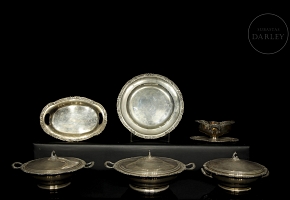 Conjunto de seis objetos de plata, s.XX
