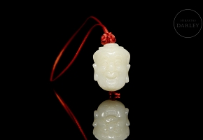 White jade pendant “Smiling Buddha”, Qing dynasty