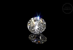 Diamante natural en talla brillante, 2.01 ct, certificado HRD