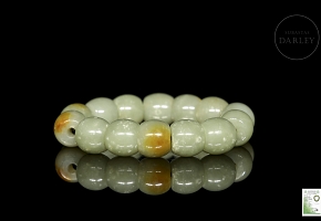 Pulsera de catorce cuentas de jade de Hetian, cultura Hongshang
