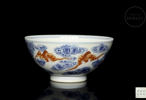 Porcelain enamel bowl ‘Bats’, 20th century
