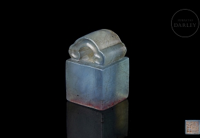 Tourmaline seal ‘Lingzhi’, Qing dynasty