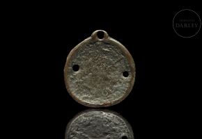 Antiguo amuleto colgante de bronce, Tíbet