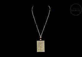 Pendant with jade plaque “Guanyin,” 20th Century
