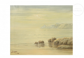 Enrique Monís Mora (1914-1982) ‘Sunrise on the beach’
