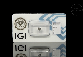 Diamante natural en talla brillante, 0.50 ct, certificado IGI