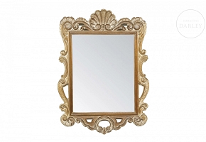 Carved wooden mirror, Valencia, 20th century