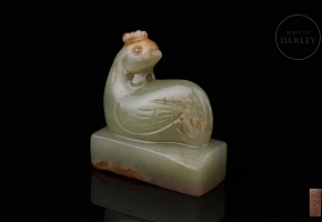 Yellow jade seal ‘Hen’, Qing dynasty