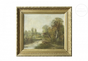 19th-20th century French school ‘Woman in the countryside’
