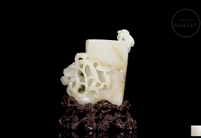 Recipiente para pinceles de jade de Hetian 