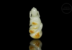 Carved jade figure, ‘Figure with Branch,’ Qing dynasty