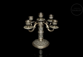 Chiseled silver candlestick, 20th century
