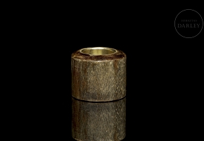 Anillo de arquero de madera chenxiagmu y metal, dinastía Qing