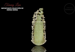 Ceremonial yellow jade plaque “Mythical Beasts,” Han dynasty