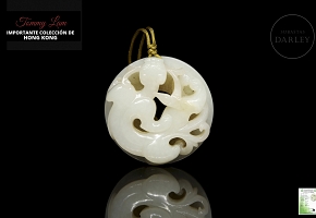 Colgante Bi de jade blanco