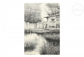Rafael Garrich (1930–1994) ‘Courtyard facing the lake’