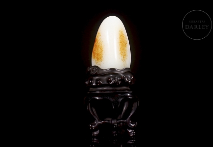 Roca de jade blanco de Hetian, dinastía Qing