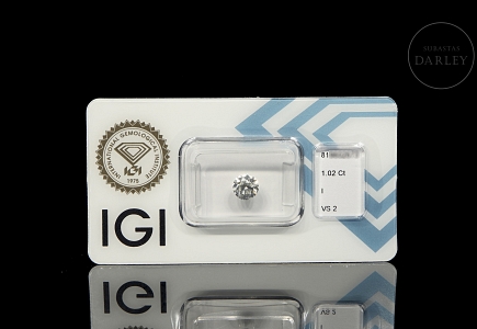 Diamante natural en talla brillante, 1.02 ct, certificado IGI