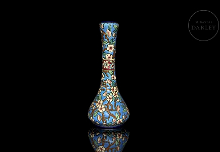 Longwy, jarrón de cerámica esmaltada 