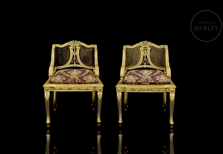 Pareja de sillas estilo Luis XV, s.XIX