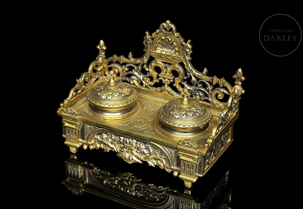Tintero dorado estilo Luis XIV, s.XIX-XX