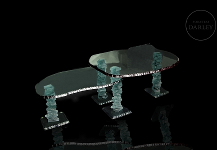 Mesa de cristal siguiendo el estilo de Danny Lane, s.XX