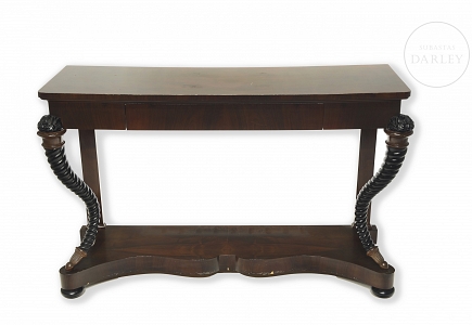 Consola de madera tallada, estilo Imperio, s.XX