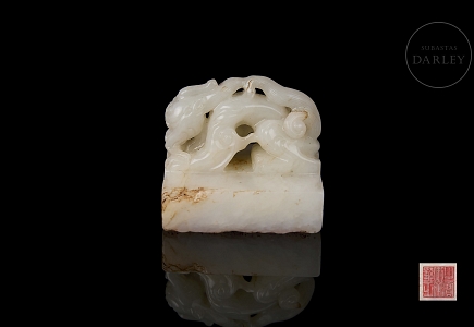 Sello imperial de jade blanco del emperador Yongzheng 