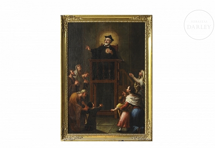 Escuela italiana s.XVIII-XIX “San Felipe Neri predicando”