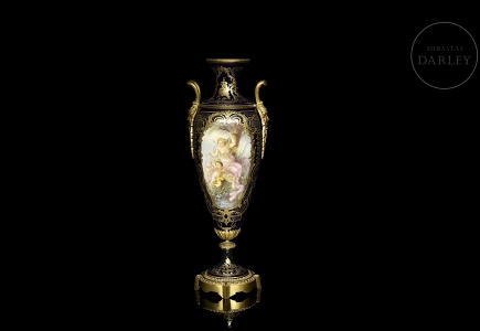 Jarrón de porcelana estilo Sevrés, s.XX