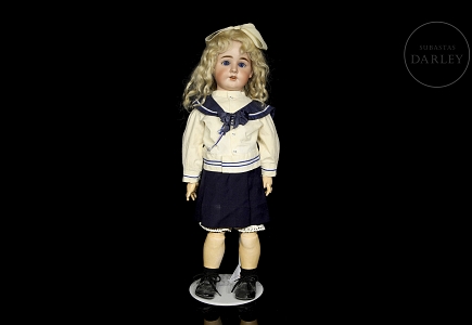 Recknagel, Muñeca parlante de porcelana DEP, molde de Rempel & Alt, Turingia, c. 1905-1914