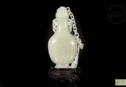 Jarrón de jade blanco de Hetian 