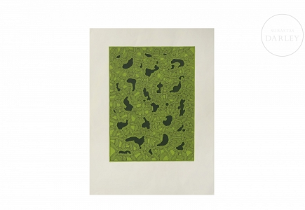 Alfredo Alcain Partearroyo (1936) “Manchitas sobre verde”, 2003