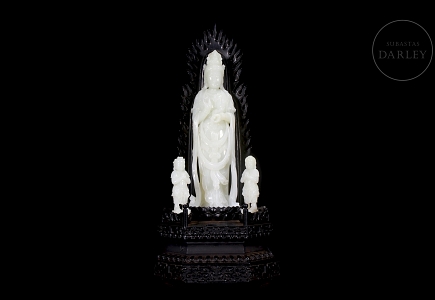 Figura de jade blanco de Hetian 